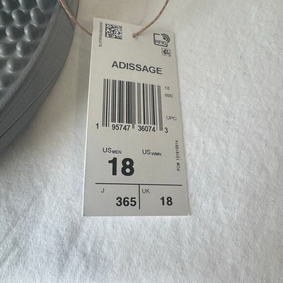 NIB Adidas Adissage Post Workout Massage Slides Men's Size 18 Gray Adjustable - Picture 7 of 7